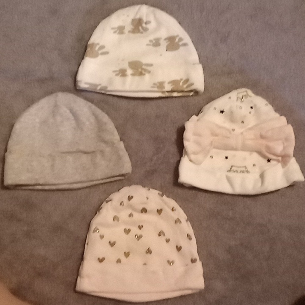 4 baby girl hats